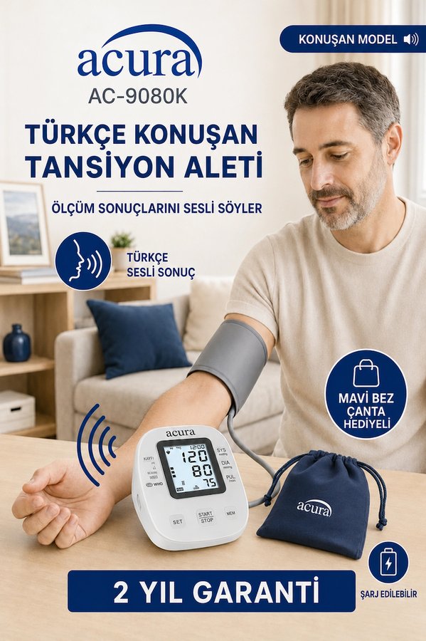 Acura AC-9080K Konuşan Hafızalı Koldan Ölçer Dijital Tansiyon Aleti — Pazarama ürün görseli