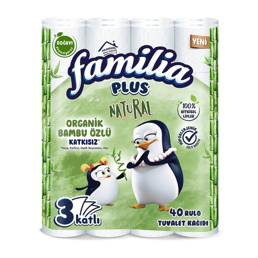 Familia Plus Natural Organik Bambu Özlü Tuvalet Kağıdı 40'lı ürün görseli