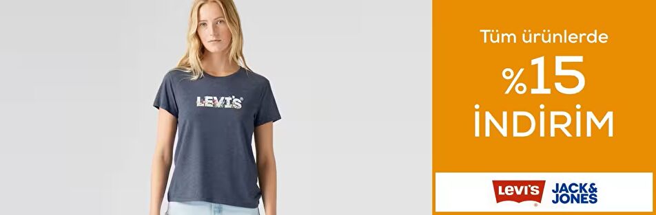Levi's Jack Jones tüm ürünlerde %15 indirim