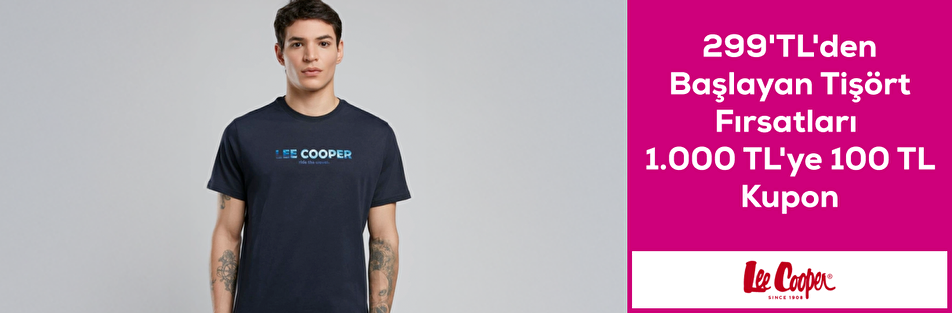 Lee Cooper Mağazasında 1000 Tl ve Üzeri Alışverişe 100 TL Kupon indirim