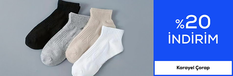 Karayel çorap mağazasında %20 indirim