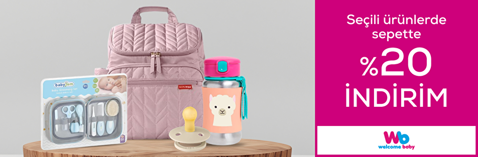Welcomebaby seçili ürünlerde sepette %20 İndirim