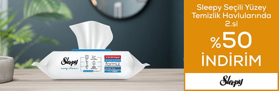 Sleepy Seçili Yüzey Temizlik Havlularında 2.si %50 İndirim