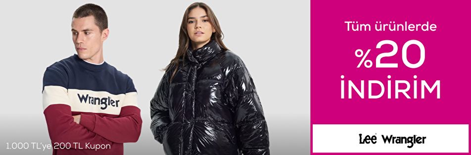 Lee Wrangler tüm ürünlerde %20 indirim