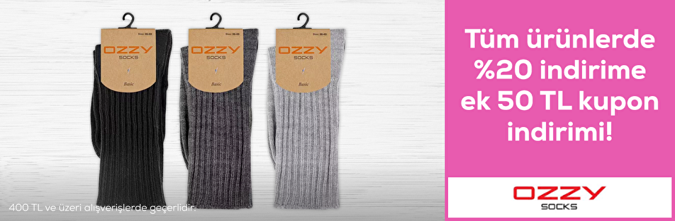 Ozzy Socks ürünlerinde %20 indirim