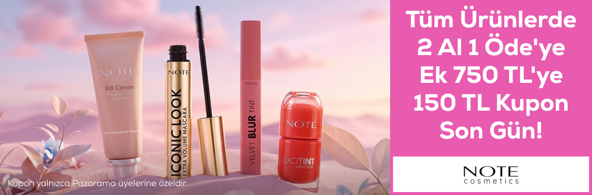Note Cosmetics 2 Al 1 Öde'ye ek 750 TL'ye 150 TL Kupon Son Gün!