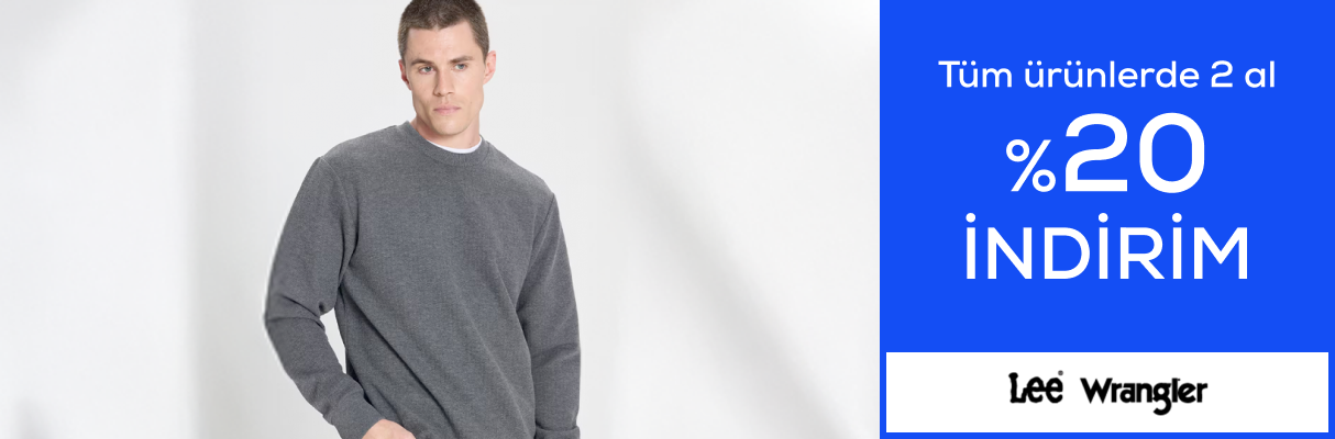 Lee Wrangler Tüm ürünlerde 2 al %20 indirim
