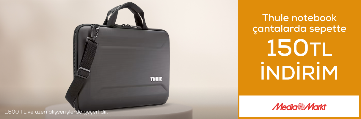 Mediamarkt'te Thule Notebook Çantalarda 1500 TL ve Üzerine sepette 150 TL İndirim!