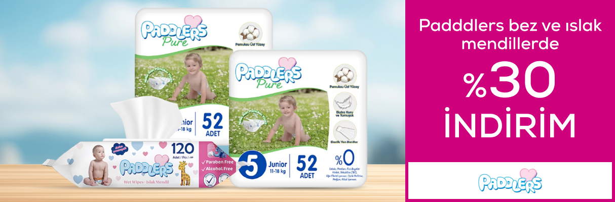 Padddlers Bez ve Islak Mendillerde %30 İndirim
