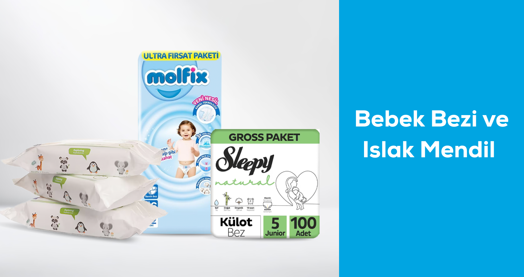 Bebek bezi ve ıslak mendil