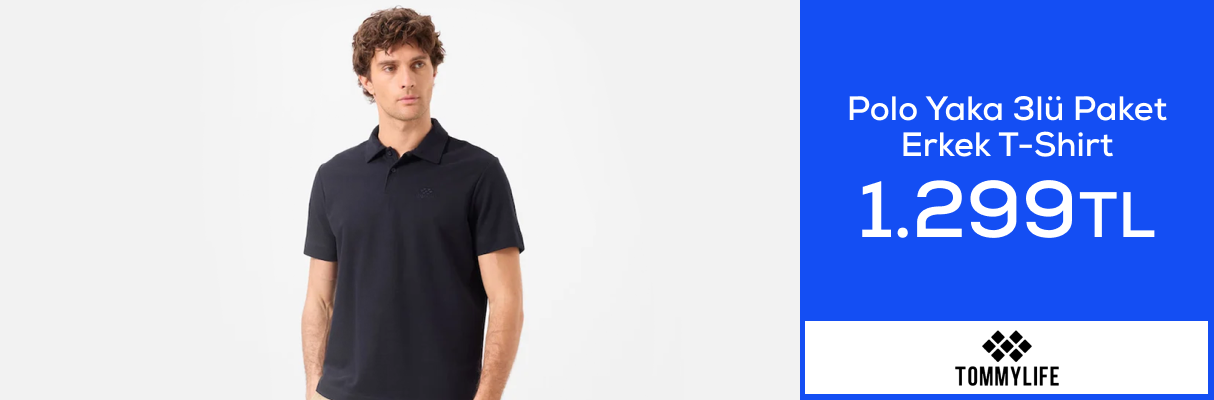 TOMMYLIFE Polo Yaka 3lü Paket  Erkek T-Shirt 1299 TL