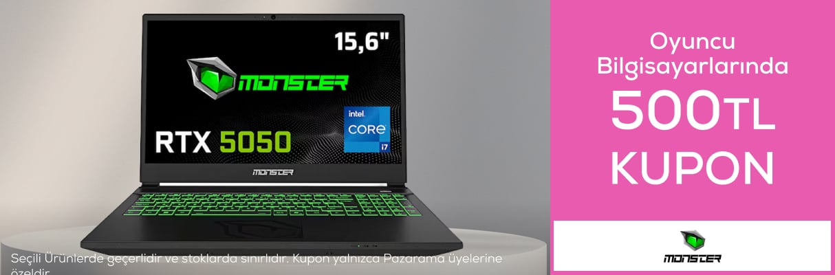 Monster Oyuncu Bilgisayarlarında 500 TL Kupon İndirimi!