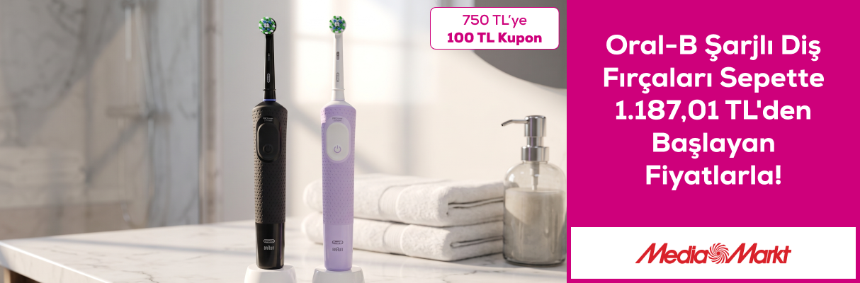 Mediamarkt Oral-B Şarjlı Diş Fırçaları Sepette 1.187,01 TL'den Başlayan Fiyatlarla!