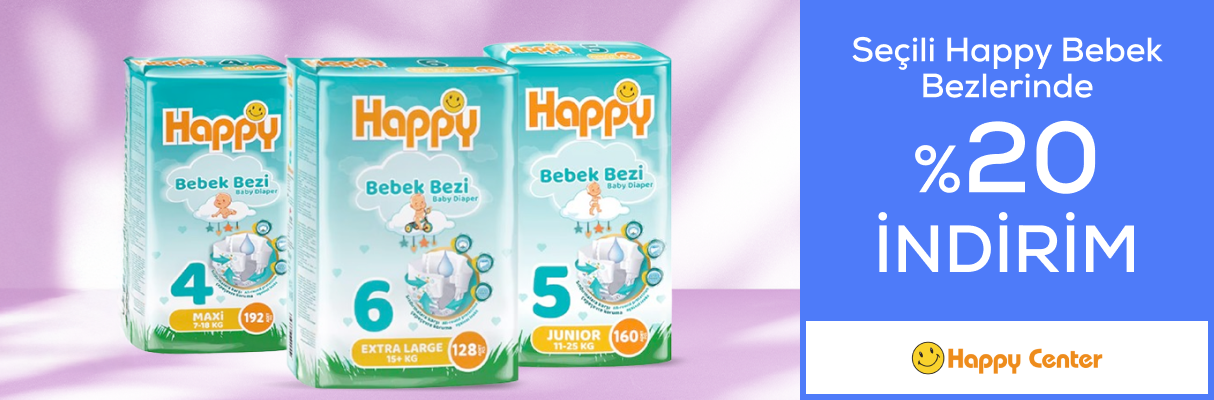 Seçili Happy Bebek Bezlerinde %20 İndirim
