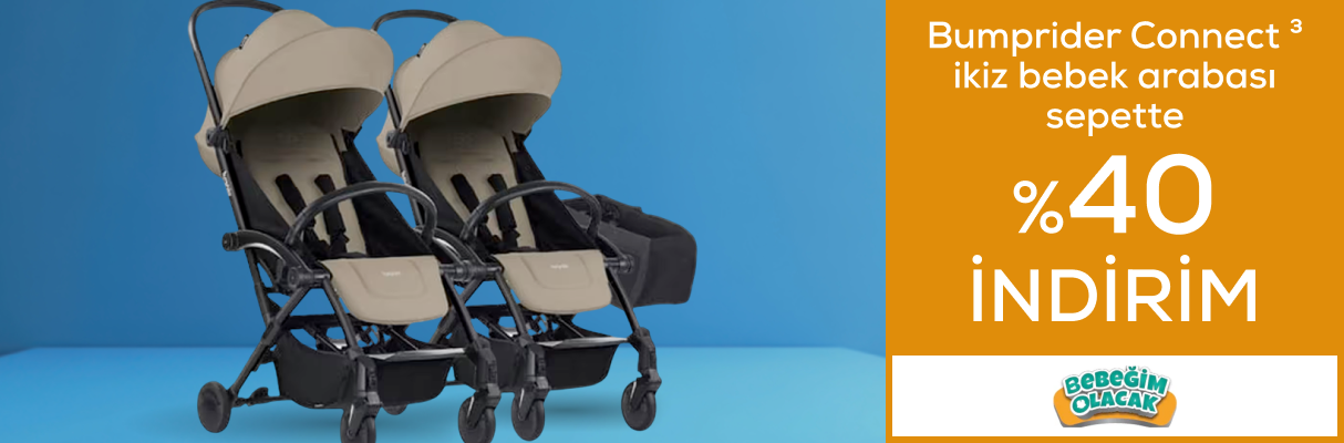 Bumprider Connect³ İkiz Bebek Arabası Sepette %40 İndirim