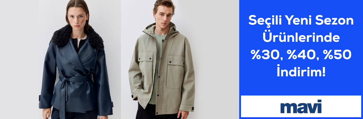 Mavi Seçili Yeni Sezon Ürünlerinde %30, %40, %50 indirim