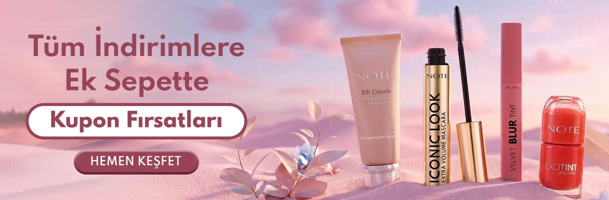 Note Cosmetics Tüm İndirimlere Ek Sepette Kupon Fırsatı