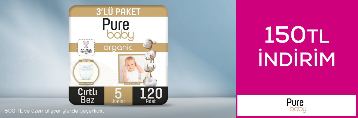 Pure Baby Ürünlerinde 500 TL Üzeri 150 TL İndirim